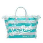 Borsa Saint Barth Vanity Righe Turchese