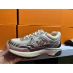 Scarpa Chanel Sneaker CC Argento Rosa